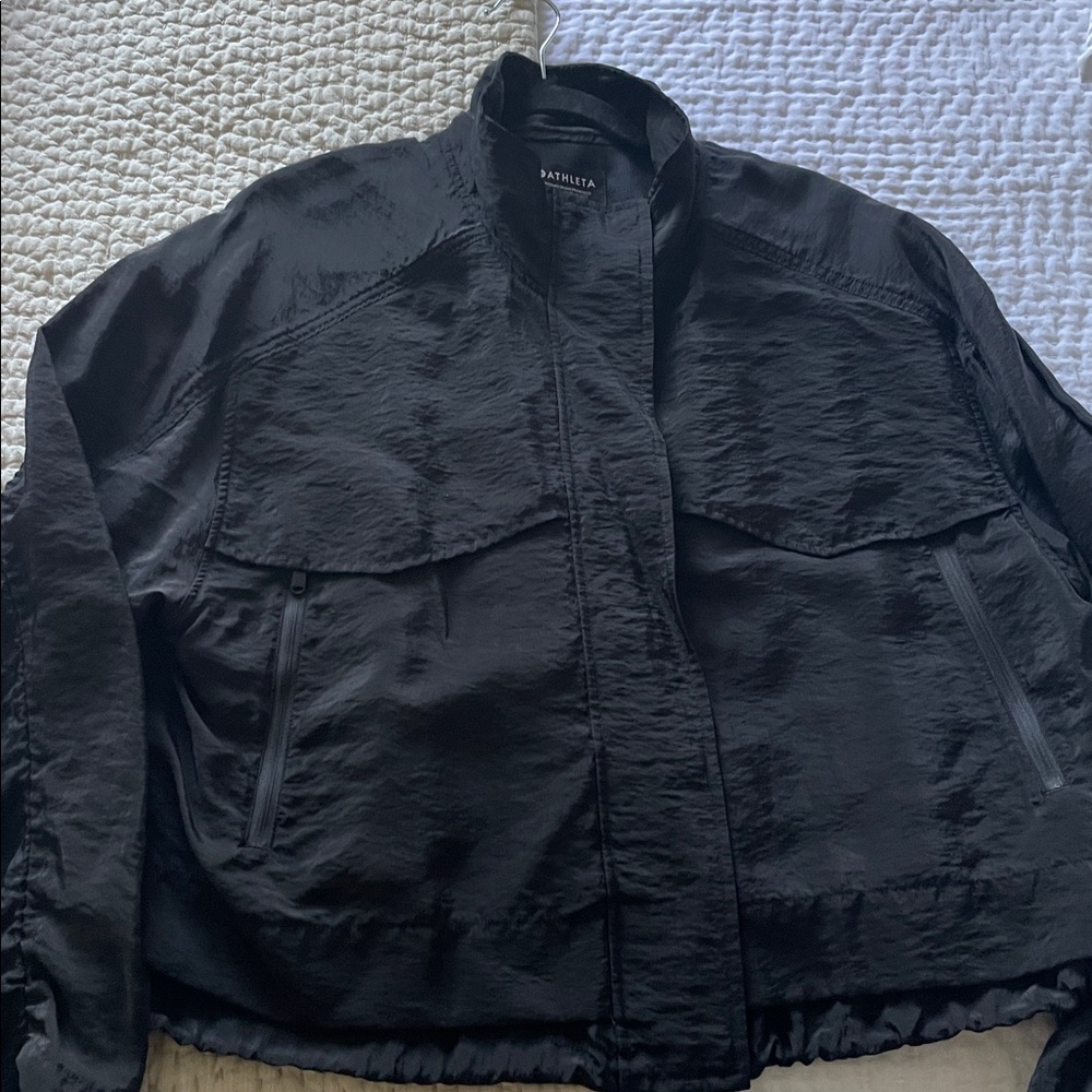 Athleta Lightweight Black Zip-up Bomber Jacket Size L